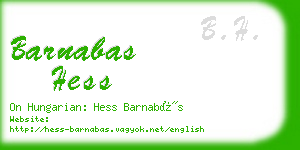 barnabas hess business card